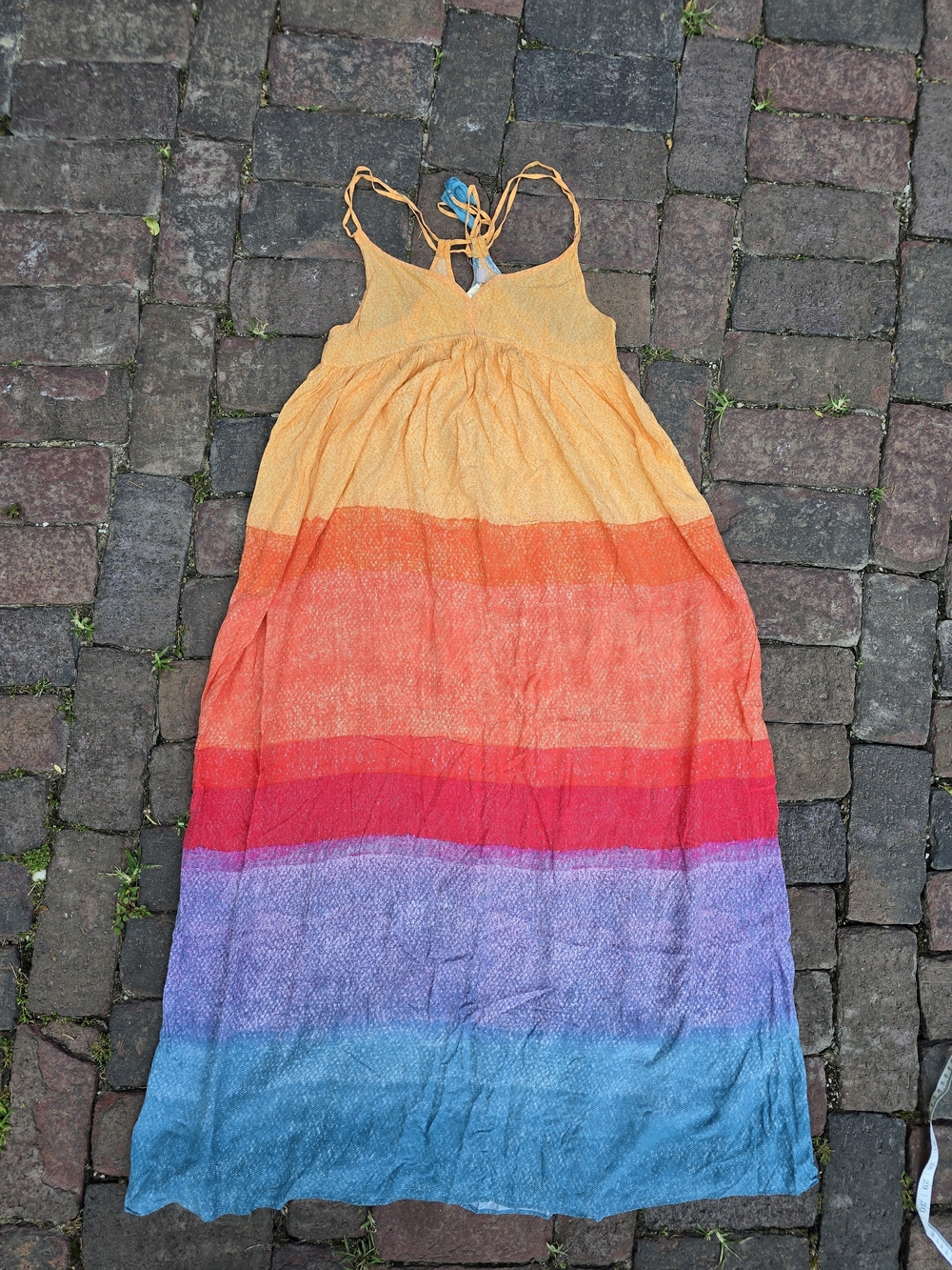 Carla Weeks Anthropologie Vibrant Maxi Dress XS HTF Colorful Summer Garden Party